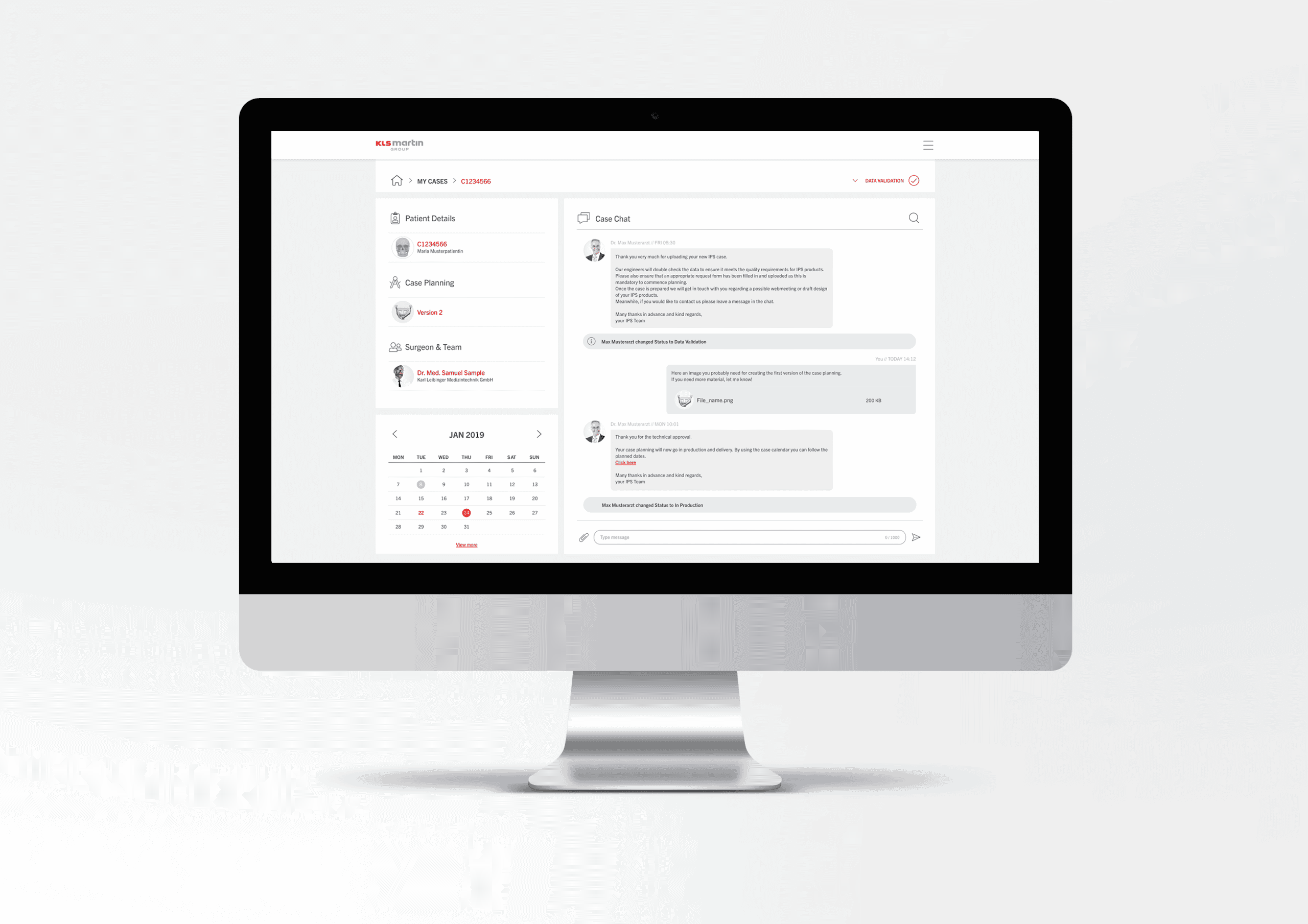 Benutzerfreundlicher IPS Gate® Chat auf Computerbildschirm.
