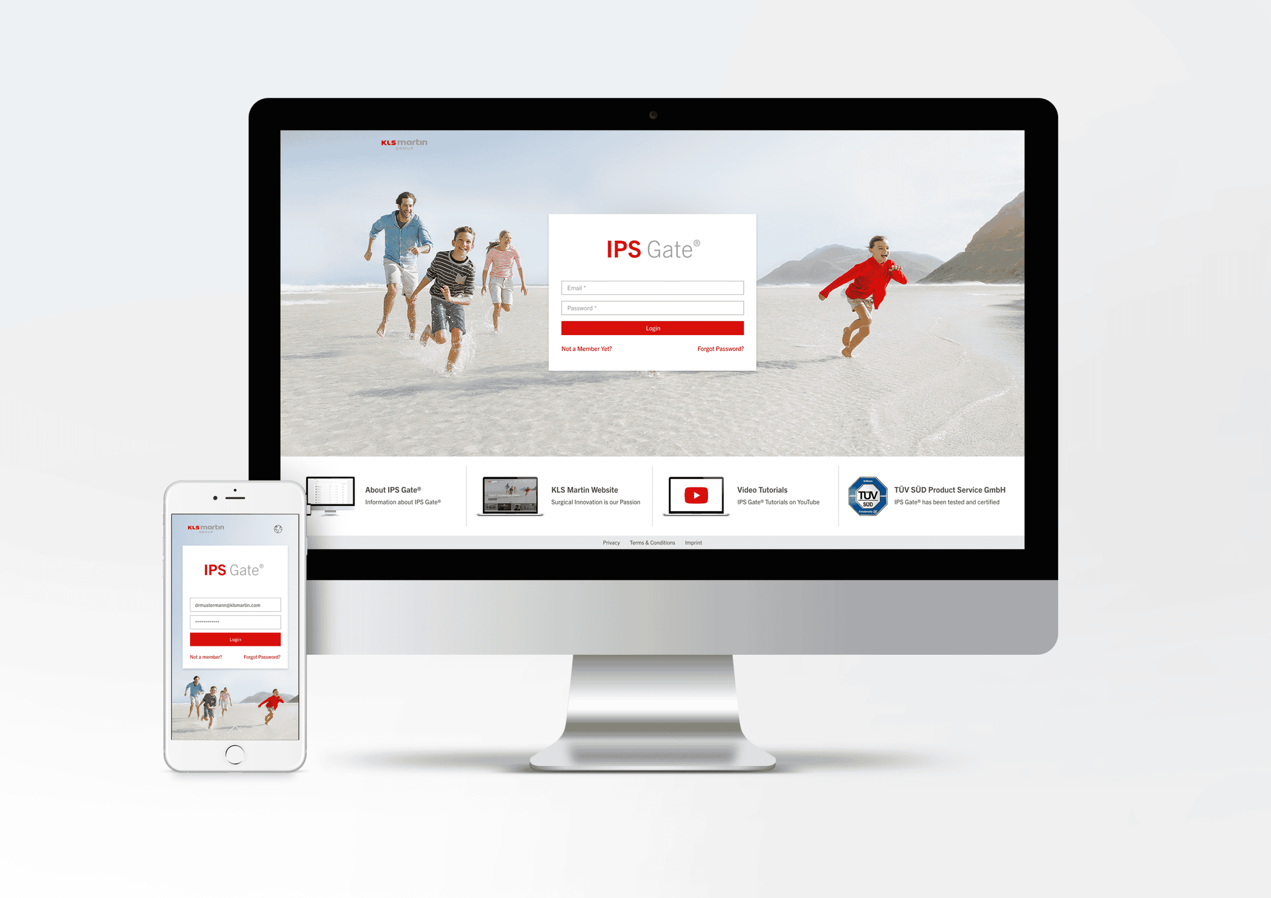 IPS Gate® Zugangskontrolle auf Desktop und Smartphone.